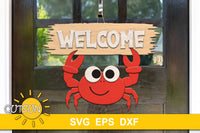 Crab welcome sign SVG