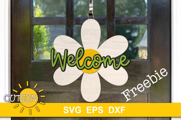Daisy door hanger free SVG