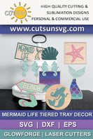 Mermaid Tiered tray svg | Mermaid life tiered tray SVG