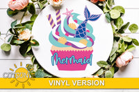 Mermaid cupcake nursery sign SVG