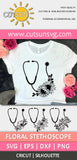 Floral stethoscope SVG bundle