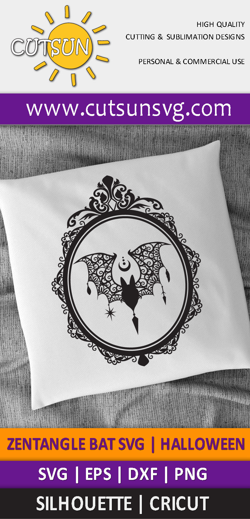 Zentangle Bat SVG