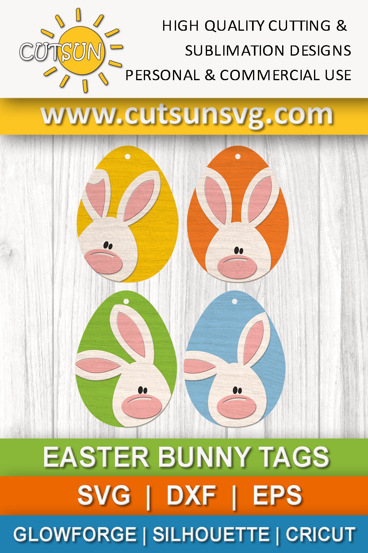 Easter Eggs basket tags SVG