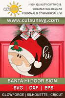 Santa Hi Christmas door hanger SVG