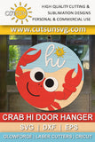 Crab Hi door hanger SVG