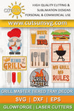 Grill master tiered tray decor| Father's day tiered tray decor | Glowforge SVG | Laser cut file