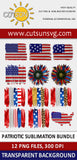 Patriotic sublimation design bundle | 4th of July sublimation design bundle