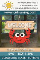 Crab welcome sign SVG