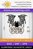 Ornate Bat Halloween Door hanger SVG