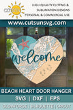 Beach Heart Door hanger SVG | Sea heart door hanger SVG