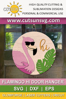 Flamingo hi door hanger svg