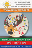 Reindeer Door hanger SVG | Reindeer hi door sign SVG | Christmas door hanger SVG