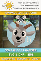 Goat hi door hanger svg
