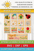 Spring leaning signs SVG bundle