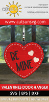 Valentines Day door hanger SVG | Stitched Heart Be Mine SVG