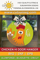Chicken Hi door hanger SVG