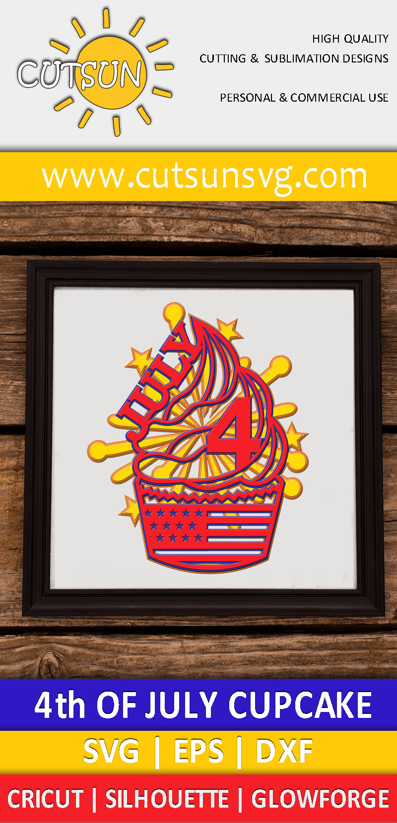 3D layered 4th of July SVG