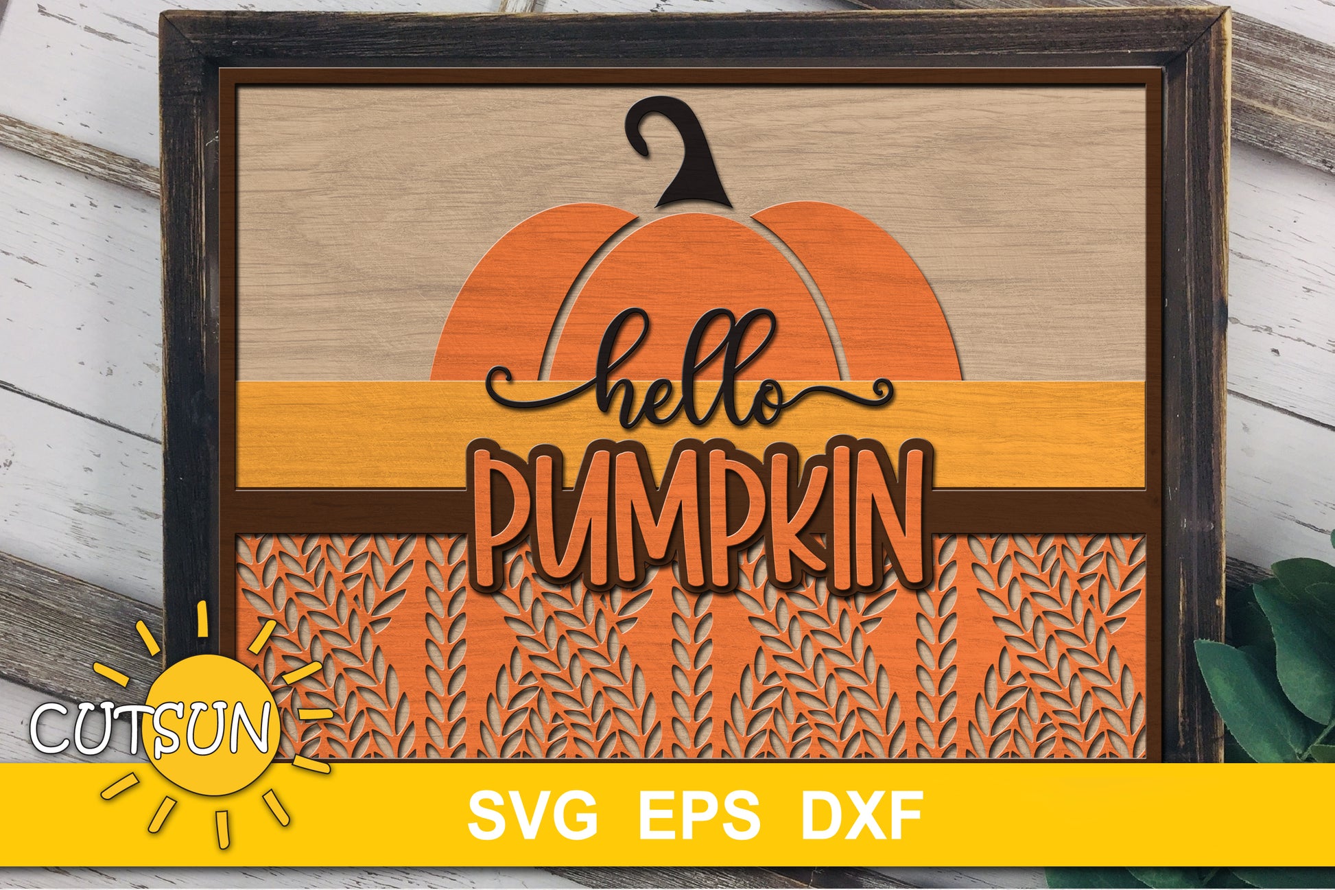 Door Sign Hello Pumpkin SVG