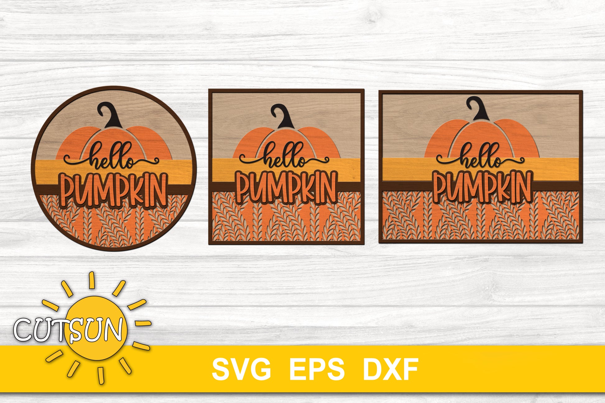Door Sign Hello Pumpkin SVG