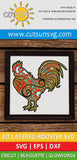 3D Layered Rooster SVG