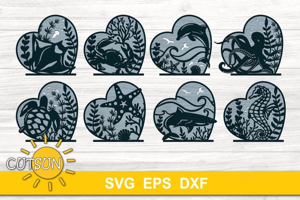 Sea hearts shelf sitters SVG