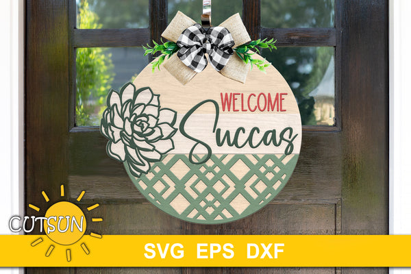 Welcome succas door hanger svg | Welcome succas door sign svg