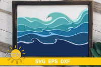3D Layered Waves backgrounds SVG bundle