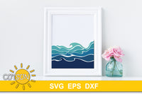 3D Layered Waves backgrounds SVG bundle