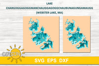 Lake Chargoggagoggmanchauggagoggchaubunagungamaugg 3d layered map svg