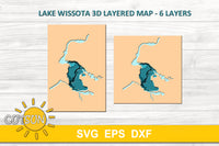 3D Layered Lake Wissota Map SVG
